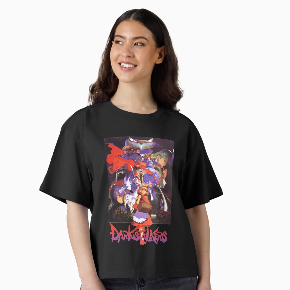 ヴァンパイア Tシャツ サイズL VAMPIRE DARK STALKERS Darkstalkers Morrigan and Lilith Vampire Savior T-Shirt, Game Tees
