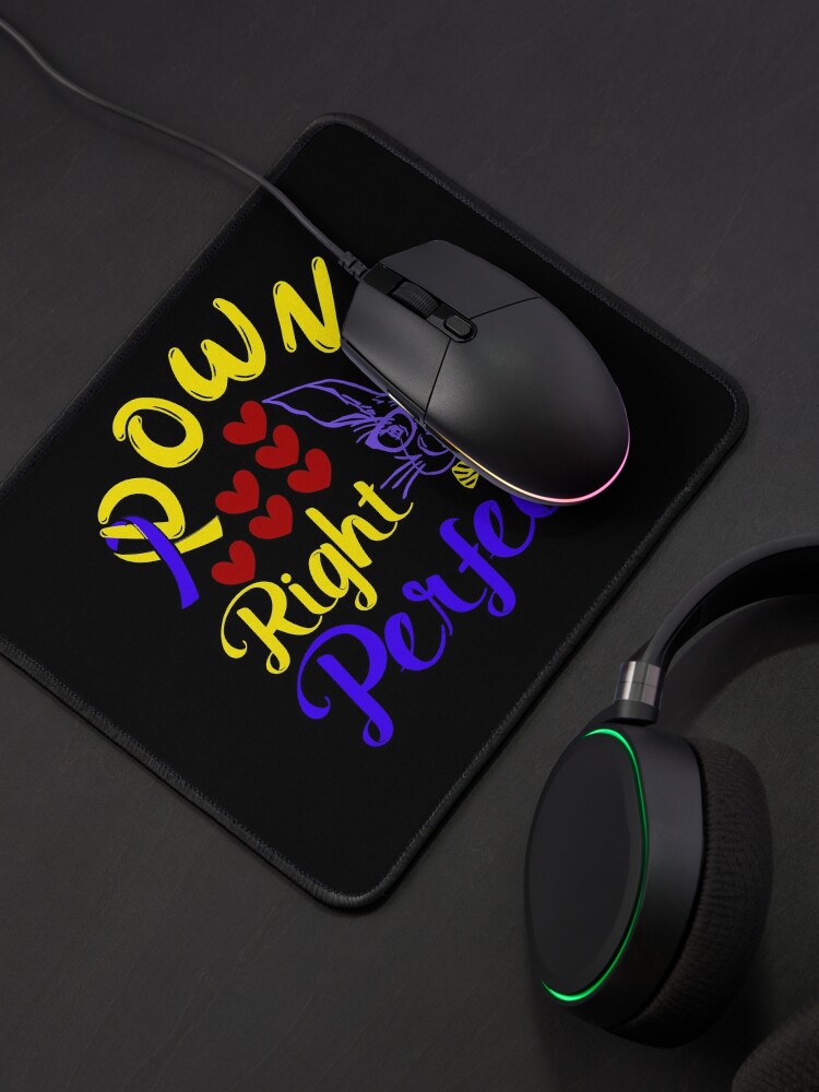 Alternate view of Down Right Perfect Bunny and Ribbon 21 Trisomy Awareness Day Mouse Pad