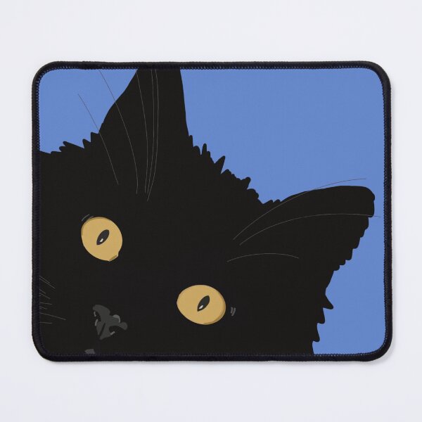 Item preview, What’s up pussy cat? Cheeky black cat with yellow eyes designed and sold by NattyDesigns.