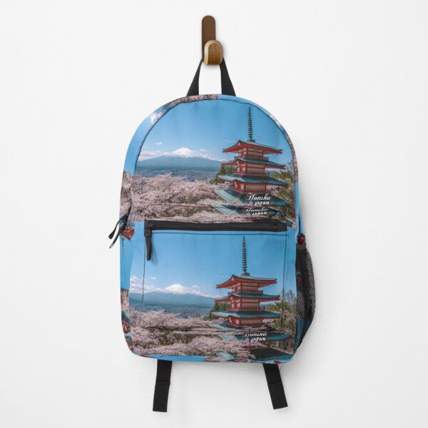 Item preview, Honshu, Japan - Beautiful Iconic Mountain and Pagoda with Cherry Blossoms (MF, CP) designed and sold by leemcnut.