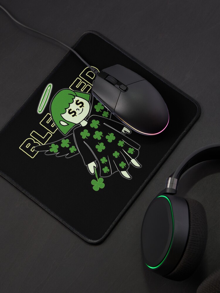 Alternate view of Lucky Clover Blessed Angel - Good Luck Charm Mouse Pad
