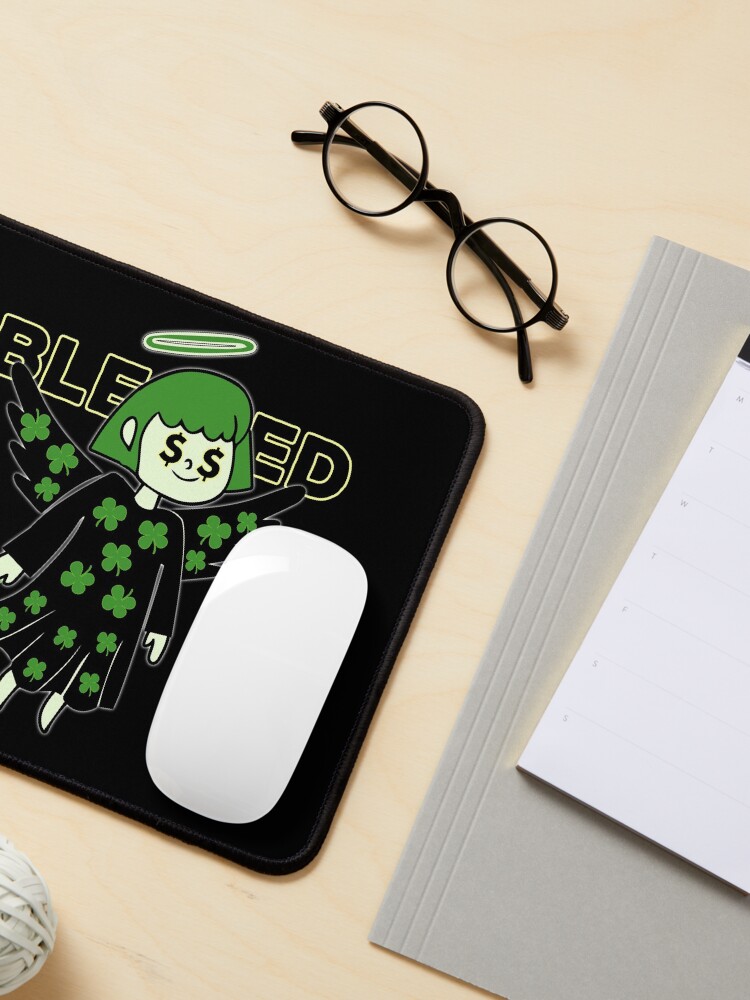 Alternate view of Lucky Clover Blessed Angel - Good Luck Charm Mouse Pad