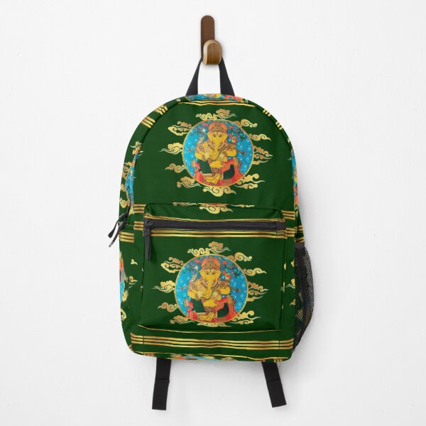 Item preview, Kerala Temple Mural Ganesha: Digital Reproduction of Hand-Painted Original on Green & Gold designed and sold by Art-PraveenRai.