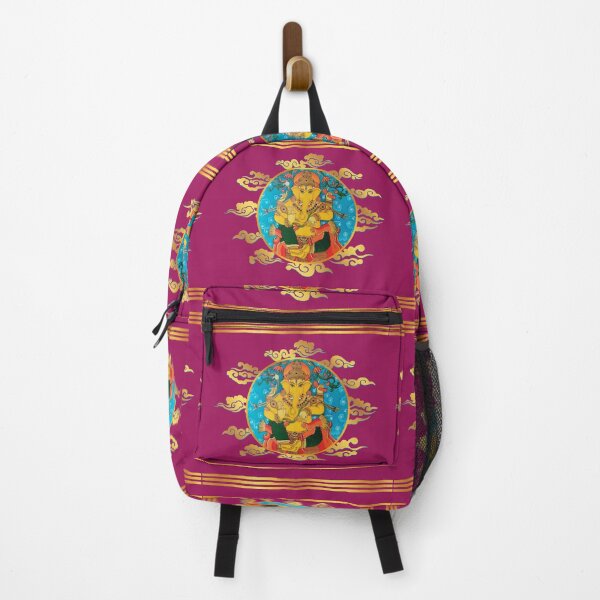 Item preview, Kerala Temple Mural Ganesha: Digital Reproduction of Hand-Painted Original on Fuchsia Pink & Gold designed and sold by Art-PraveenRai.