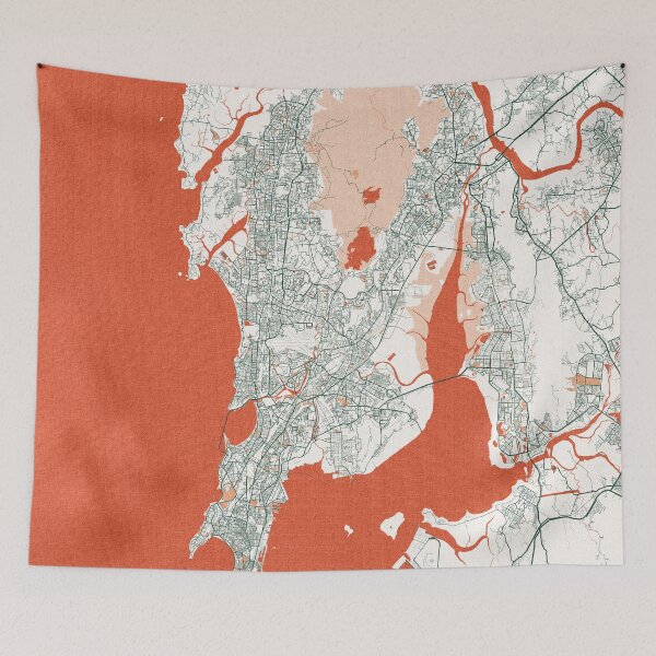 Item preview, Mumbai City Map of India - Bohemian designed and sold by deMAP.