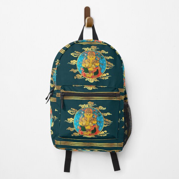 Item preview, Kerala Temple Mural Ganesha: Digital Reproduction of Hand-Painted Original on Teal & Gold designed and sold by Art-PraveenRai.