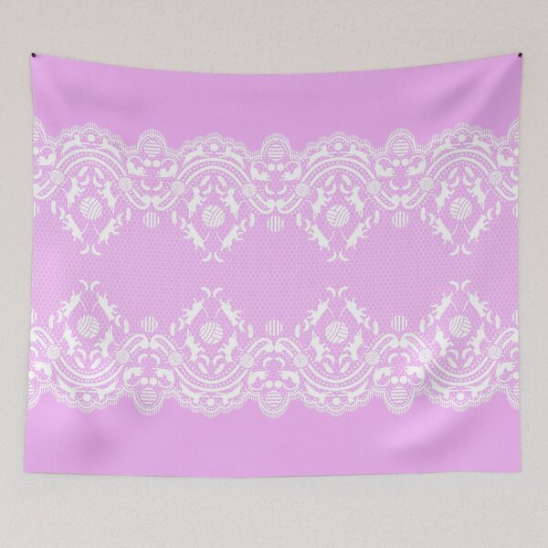 Item preview, For lovers of cats, lace and fashion. White with a pink background designed and sold by SueKnox.