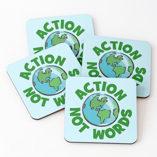 ACTION NOT WORDS Coasters (Set of 4)