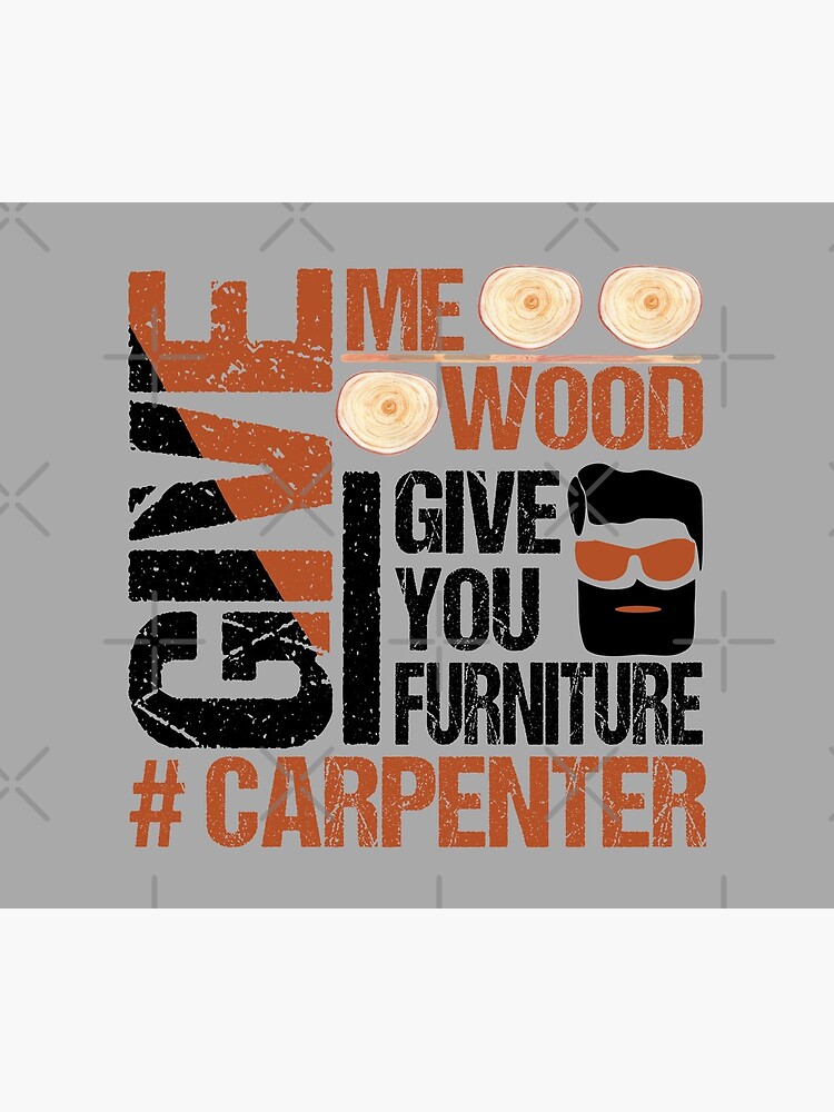 Bearded Carpenter Woodworker Handyman Make Wood & Furniture by CWartDesign