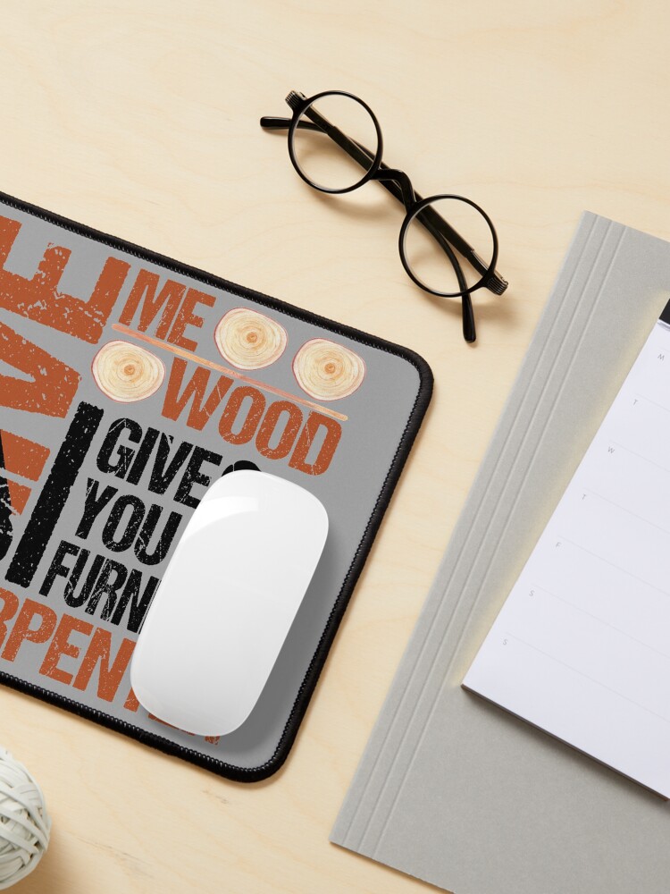 Alternate view of Bearded Carpenter Woodworker Handyman Make Wood & Furniture Mouse Pad