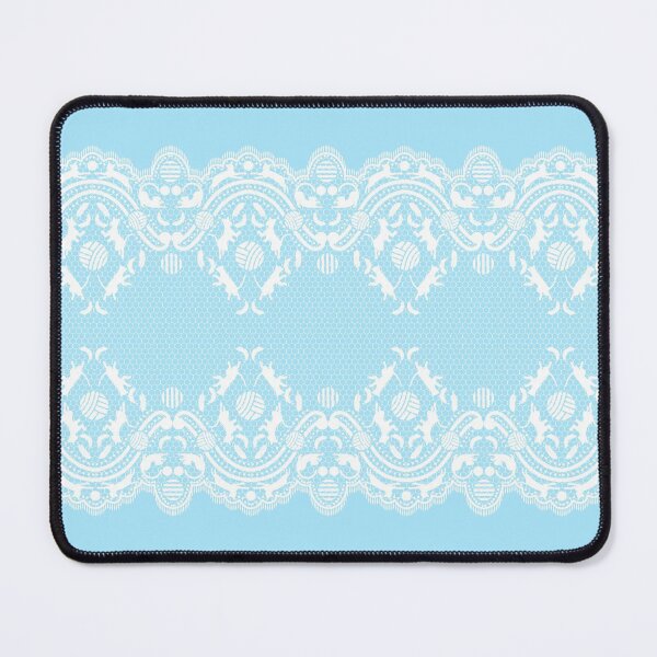 Item preview, For lovers of cats, lace and fashion. White with a baby blue background designed and sold by SueKnox.