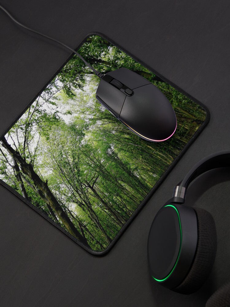 Alternate view of Natural landscape of green forest, dense, sunlight at sunset, wonderful color games, relaxation, zen, karma concept Mouse Pad