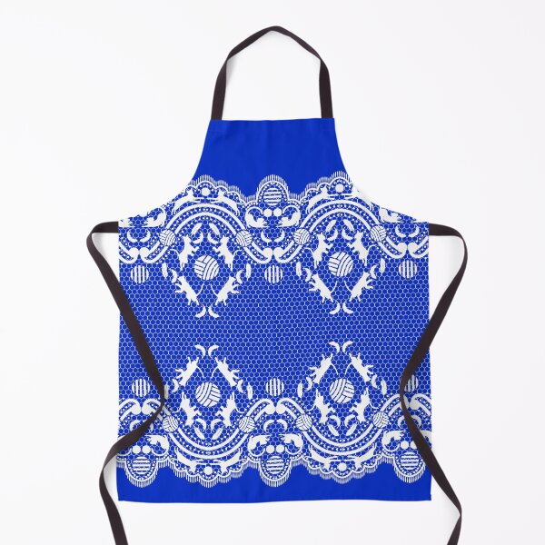 Item preview, For lovers of cats, lace and fashion. White with a blue background designed and sold by SueKnox.