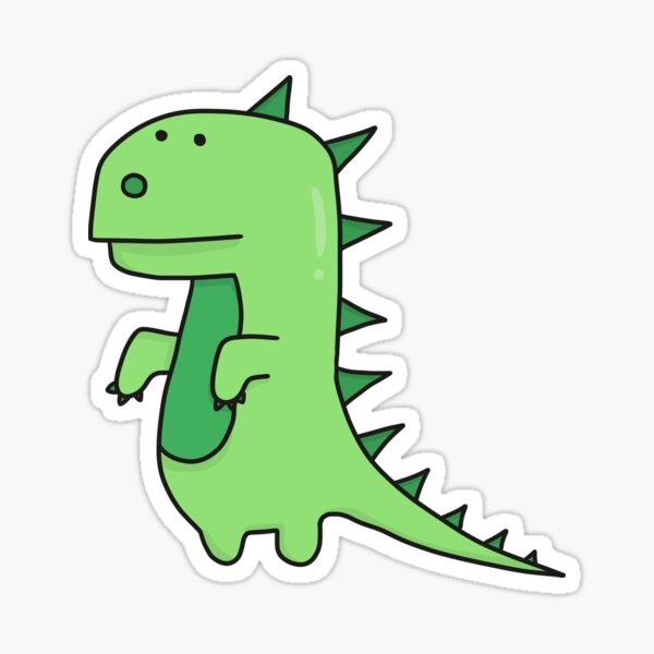 Aperçu de l'œuvre joli dessin de dinosaure t-rex vert créée et vendue par moonbean-art.