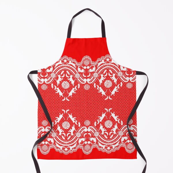 Item preview, For lovers of cats, lace and fashion. White with a red orange background designed and sold by SueKnox.