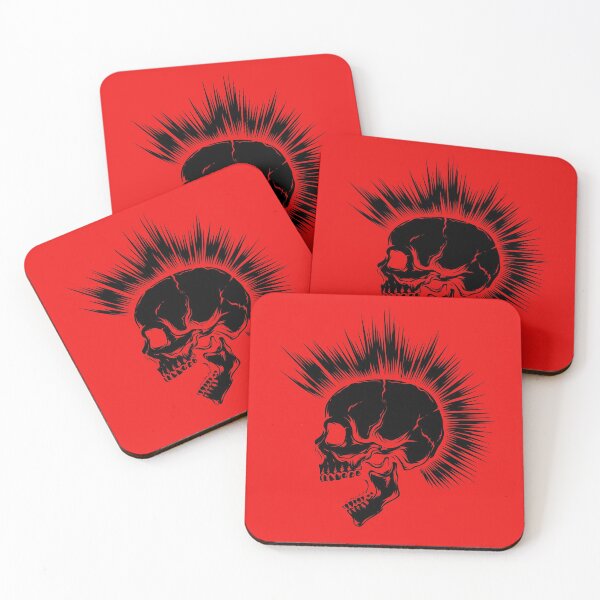 Item preview, Black Punk Skull with Mohawk designed and sold by Ikaroots.
