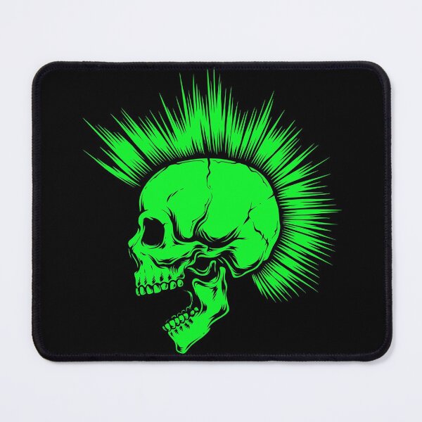 Item preview, Fluo Green Punk Skull with Mohawk designed and sold by Ikaroots.