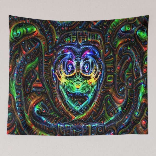 Artikelvorschau, psychedelisches Eulendesign entworfen und verkauft von BelAnnGrey.
