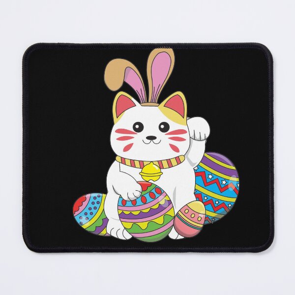 Item preview, Kawaii Happy Easter Maneki Neko designed and sold by YueHeng Creates ⭐⭐⭐⭐⭐.