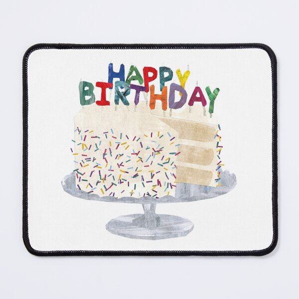 Item preview, White cake on stand with 'Happy birthday' candles designed and sold by BabbanGaelg.