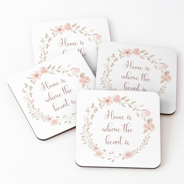 Item preview, El hogar es donde el corazón es acuarela diseño rosa y beige. designed and sold by stickers-custom.