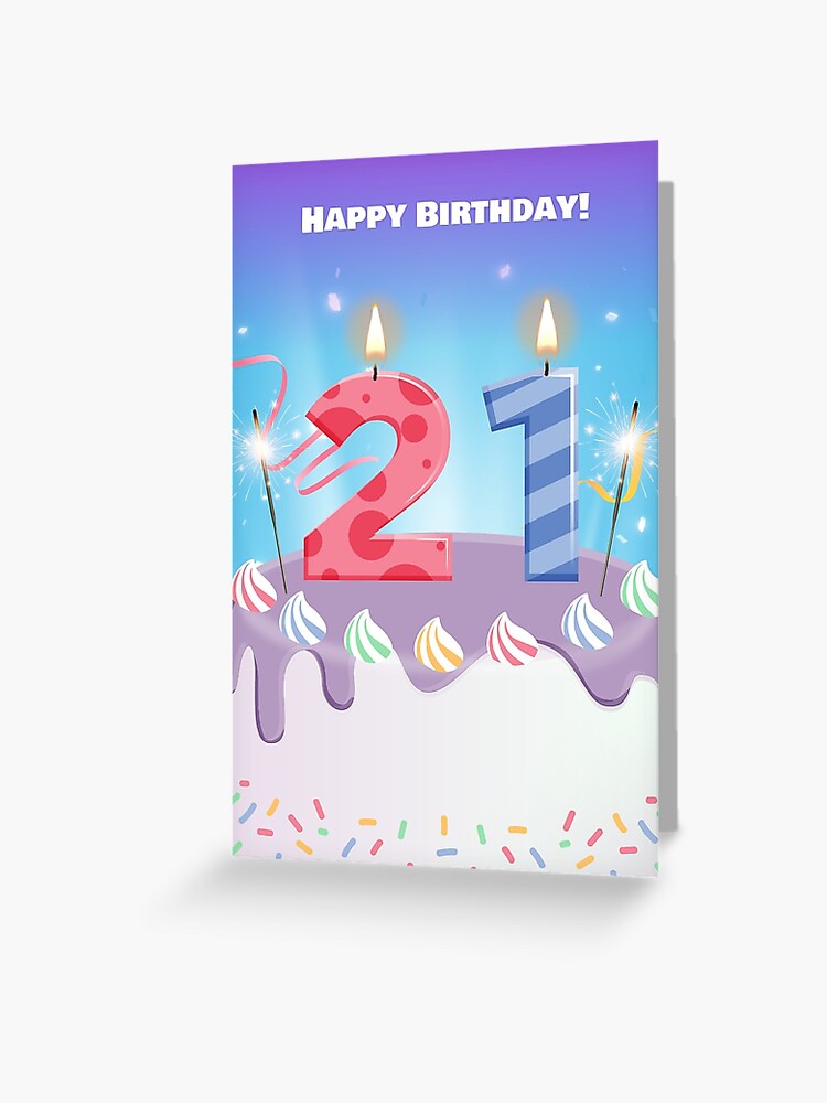Carte De Vœux Carte Et Vitesse Droles De Joyeux Anniversaire 21 Ans Par Glitchman2 Redbubble