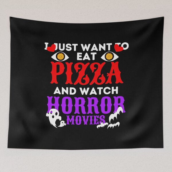 Item preview, i just want to eat pizza and watch horror movies designed and sold by Mixture-DESIGN.