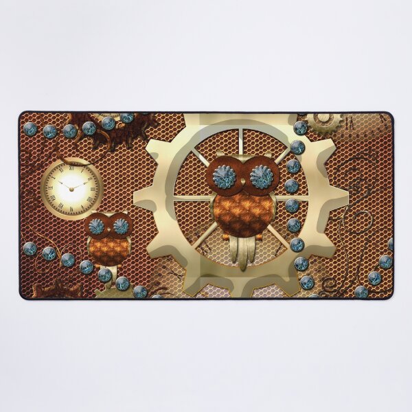 Item preview, Steampunk, cute owl with clocks and gears designed and sold by nicky2342.