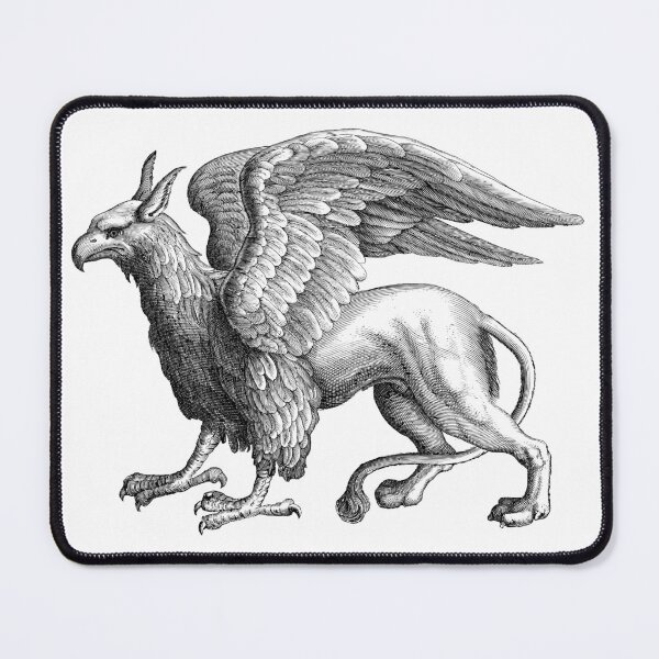 Item preview, Griffin, the powerful mythical hybrid beast - Black and white designed and sold by Kinisis.
