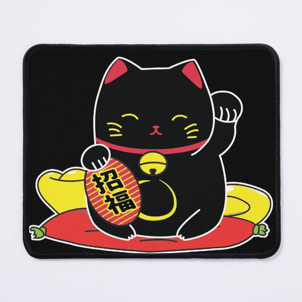 Item preview, Kawaii Black Maneki Neko designed and sold by YueHeng Creates ⭐⭐⭐⭐⭐.