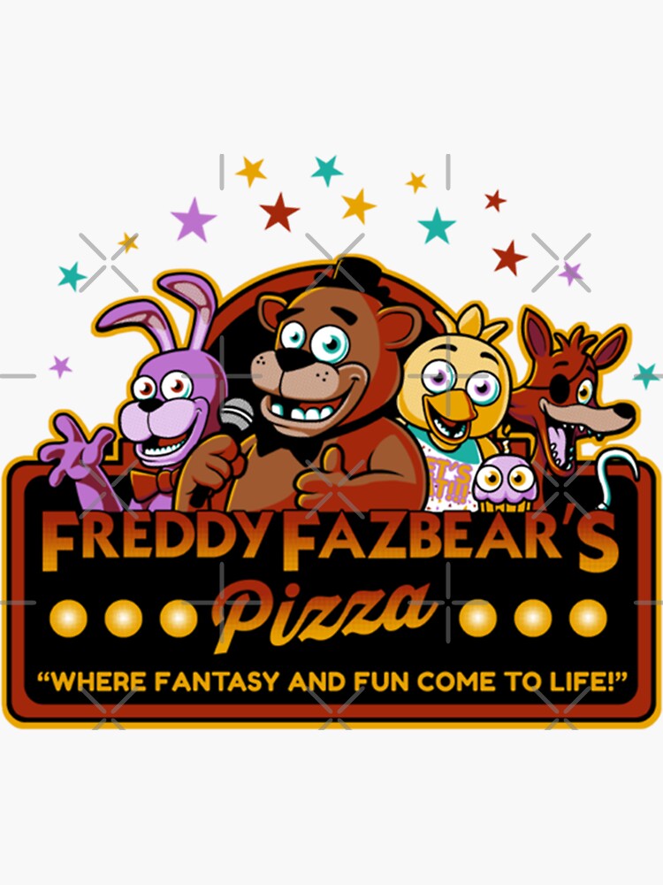 FNAF pixel art collage - Five Nights At Freddys - Sticker