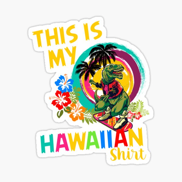 Lekrock Shop This Is My Hawaiian Shirt, Dabbing Pineapple, Tropical Summer Tee Sticker