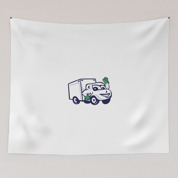 Item preview, Delivery Van Waving Cartoon designed and sold by patrimonio.