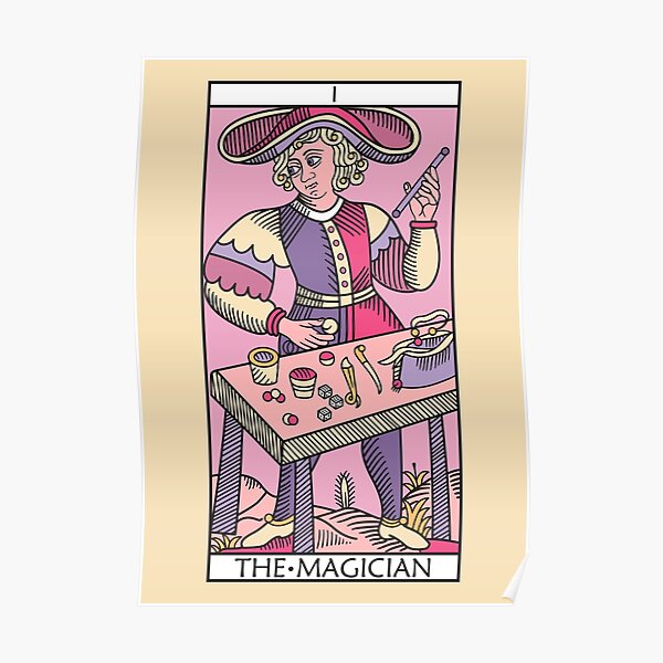 Poster adhesivo y reposicionable: Carta Tarot El Mago – Tienda Pasquín