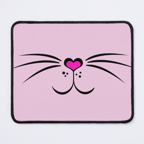 Item preview, Cats face mask cute kitty with heart kitten nose pink light pink - animal face designed and sold by MadandMean.