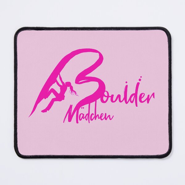 Item preview, Boulder girl bouldering lettering in pink with bouldering girl light pink bouldering gift designed and sold by MadandMean.