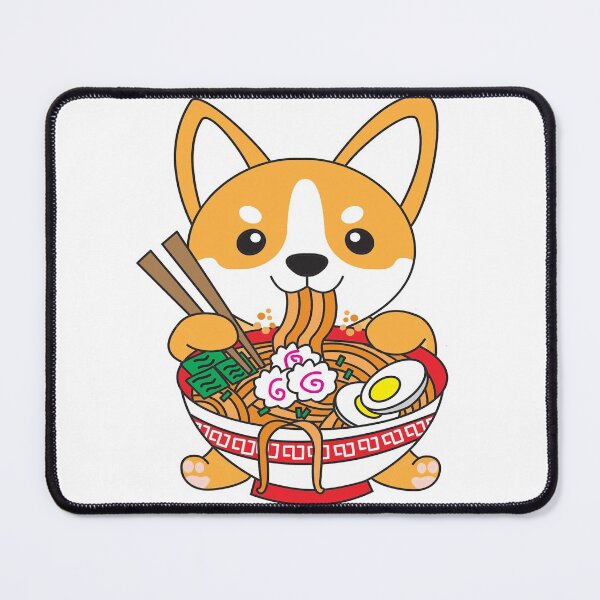 Item preview, Corgi Eating Ramen Cute Kawaii Noodles designed and sold by YueHeng Creates ⭐⭐⭐⭐⭐.