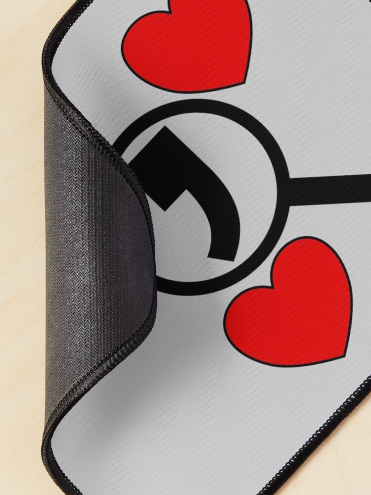Alternate view of Dot searching for comma. Funny Valentine day gift idea Mouse Pad