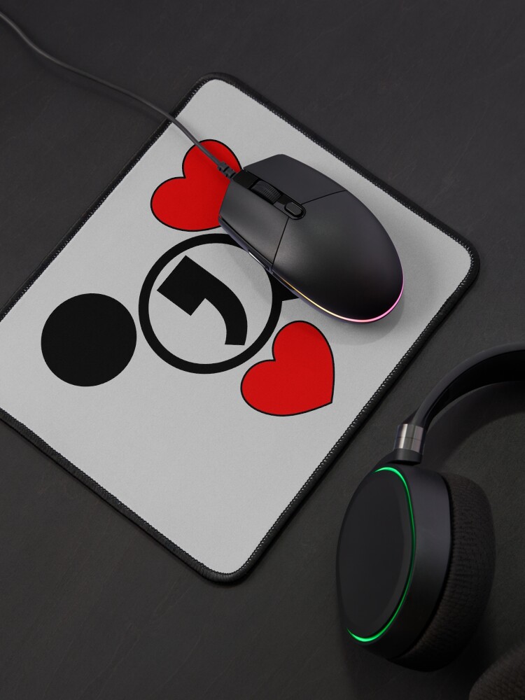 Alternate view of Dot searching for comma. Funny Valentine day gift idea Mouse Pad