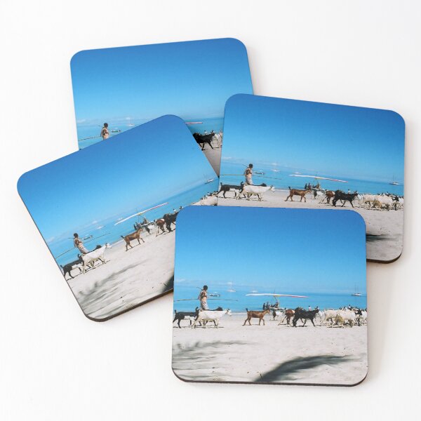 Item preview, Madagascar Shepherds driving goats through the beach designed and sold by worldways.