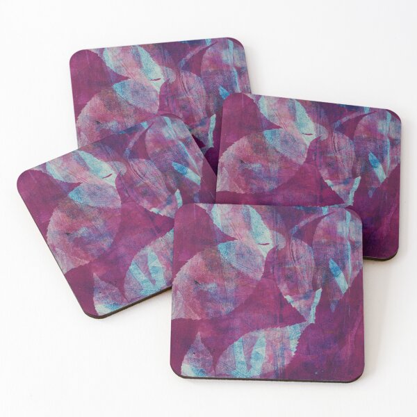 Item preview, Botanical layered monoprint, of real leaves in rich purple, magenta and blue shades.  designed and sold by AliSullivanArt.