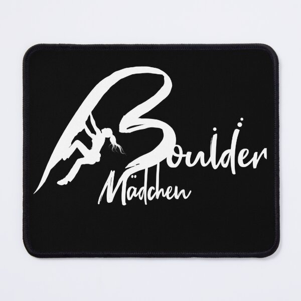 Item preview, Boulder girl bouldering logo with female climber bouldering designed and sold by MadandMean.