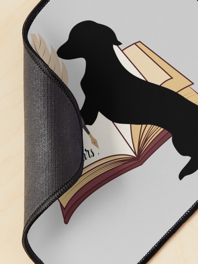 Alternate view of Dachshund cute gift. Doggo is writing to his mom and dad I love you always Mouse Pad