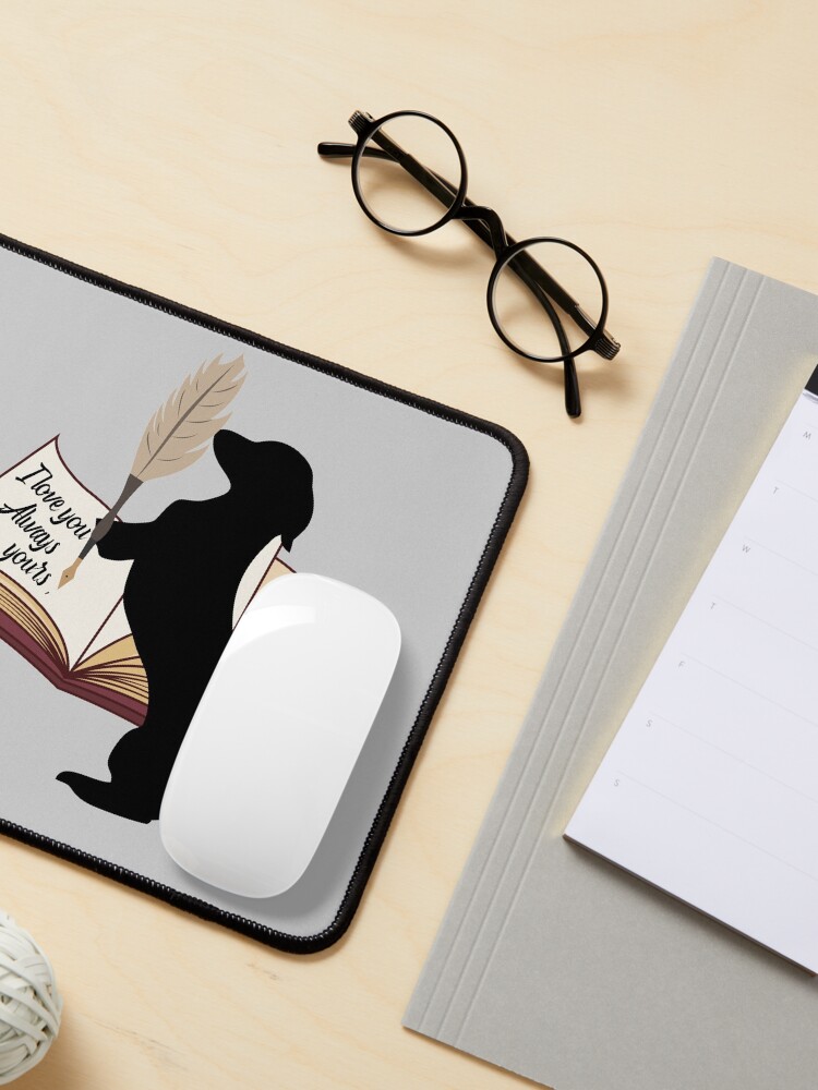 Alternate view of Dachshund cute gift. Doggo is writing to his mom and dad I love you always Mouse Pad