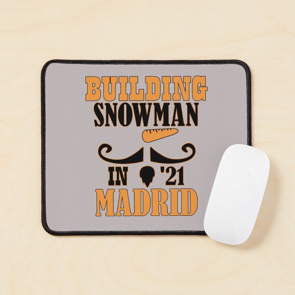 Building snowman in Madrid Mouse Pad
