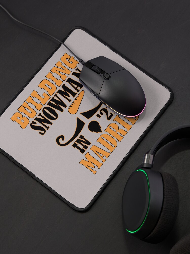 Alternate view of Building snowman in Madrid Mouse Pad