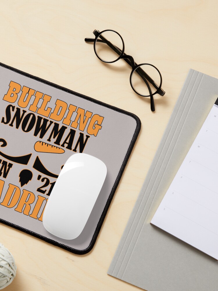 Alternate view of Building snowman in Madrid Mouse Pad
