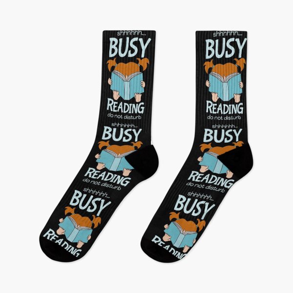 Item preview, shh... Busy Reading Do Not Disturb, black background designed and sold by nutmegfairy.