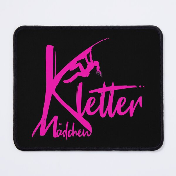 Item preview, Climbing girl climbing logo in pink with female climber climbing gifts designed and sold by MadandMean.