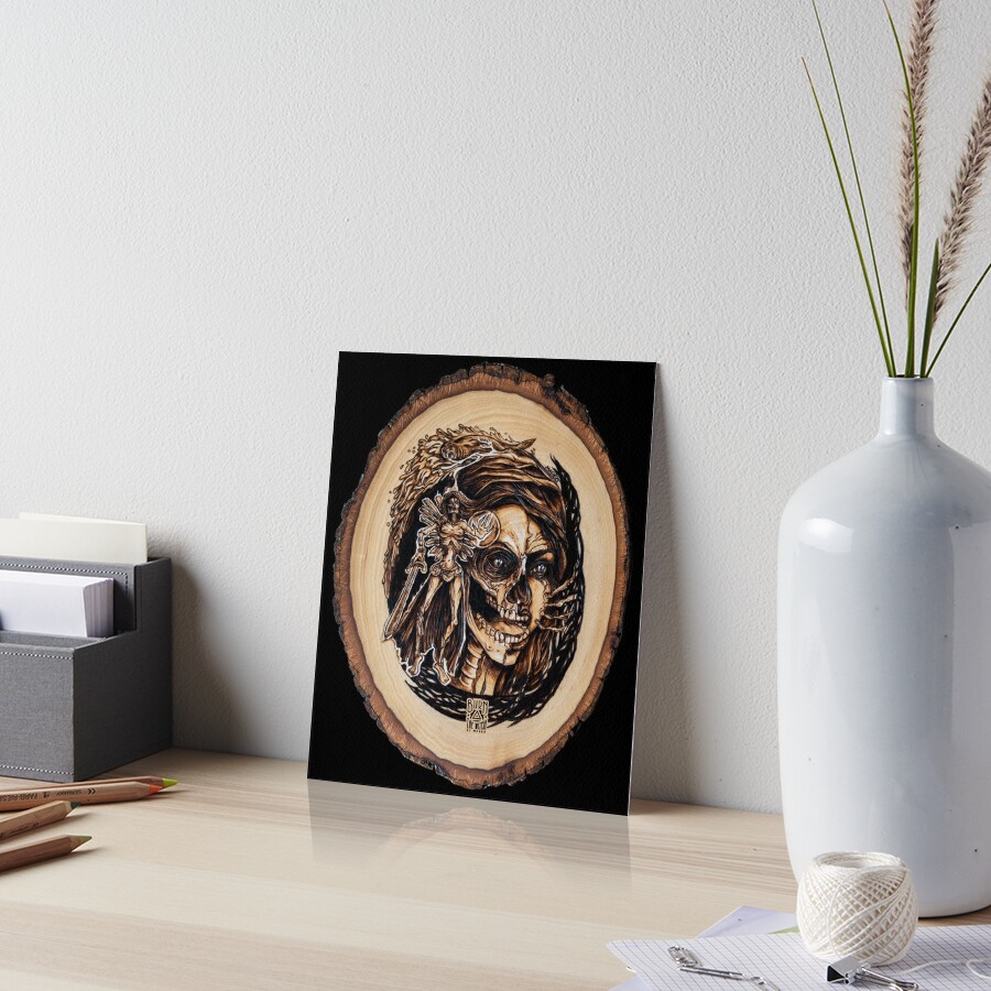 Draugr Nordic Ghost Pyrography Print Wood Texture Art Board Print By Btw Bymargo Redbubble 2041